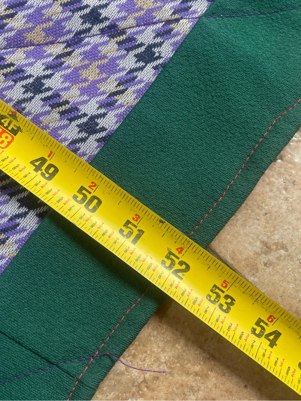 Handmade Multi-Color cabin-styleQuilted Throw Blanket - Green, Red, Blue, Purple